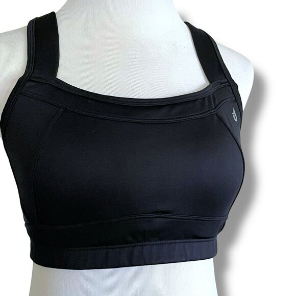 Isis Womens Sports Bra Sz Large Black Wireless CoolMax Full Coverage Gym Workout - Picture 3 of 7